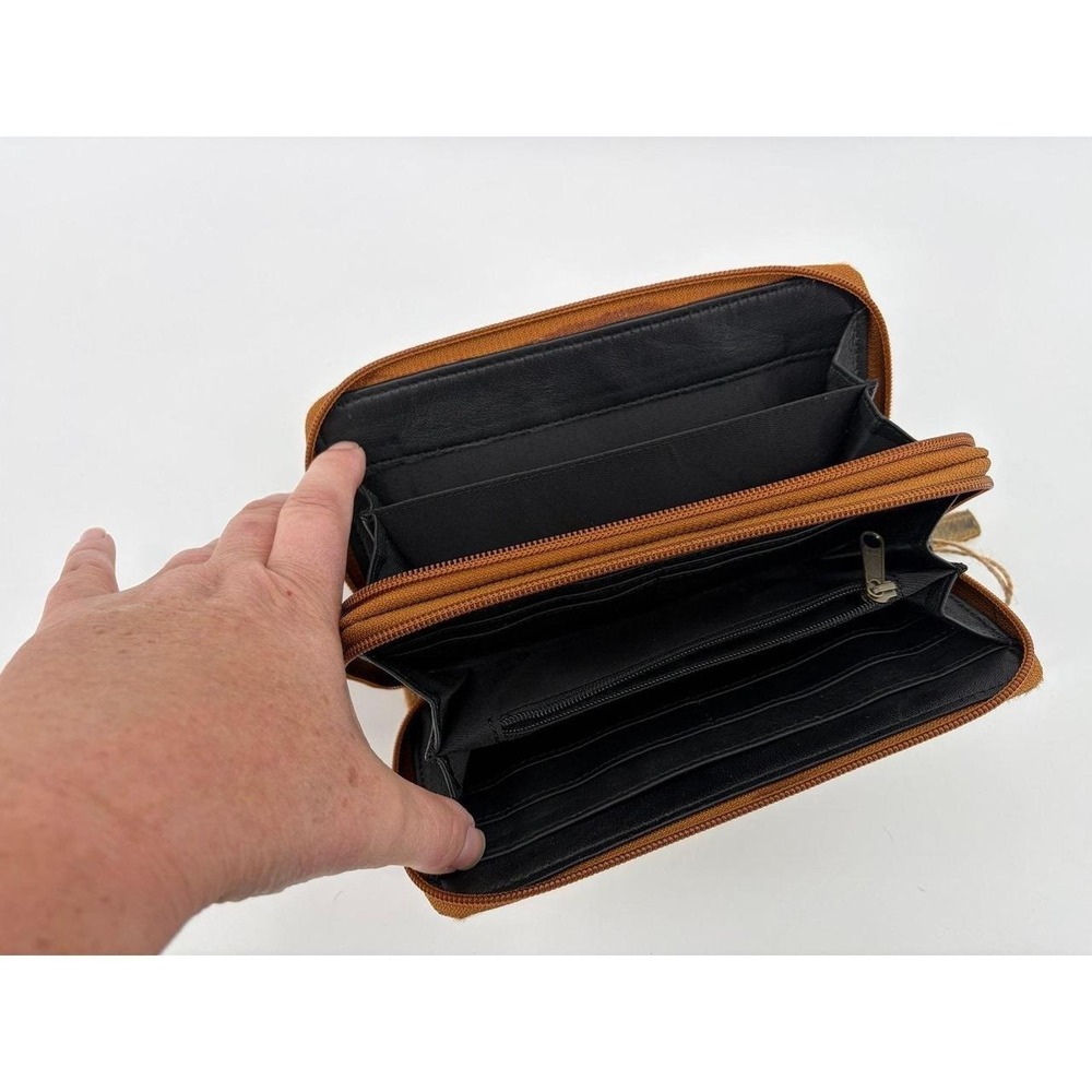Myra "Sand Dune Leather" Double Zipper Wallet,‎ NWT - Picture 4 of 6